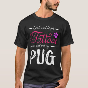 T-shirt Carlin Amoureux des chiens Tattoo drôle Chien mama