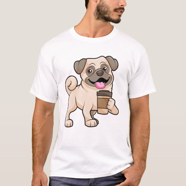 T-shirt Carlin avec café pour aller (Devant)