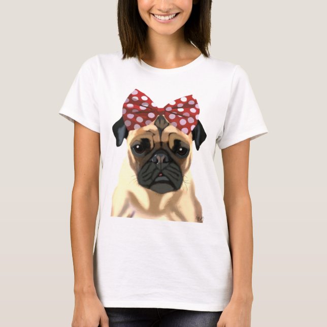 T-shirt Carlin avec poitrine rouge sur la tête 2 (Devant)