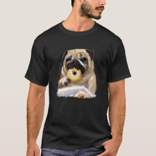 T-shirt Carlin Bouledogue Mangeant un Beignet 3