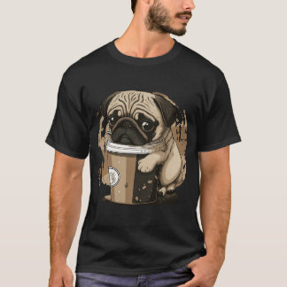 T-shirt Carlin buvant du café