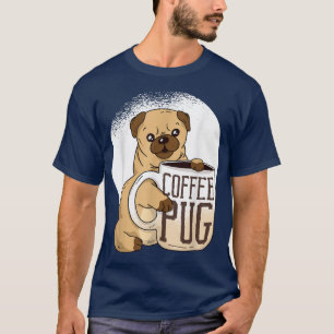 T-shirt Carlin chien aboyer café amoureux des chiens café