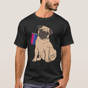 T-shirt Carlin Chien Bisexual Fierté Drapeau mignon LGBTQ