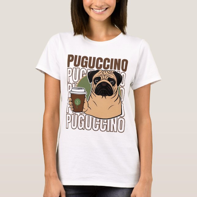T-shirt Carlin chien cappuccino (Devant)