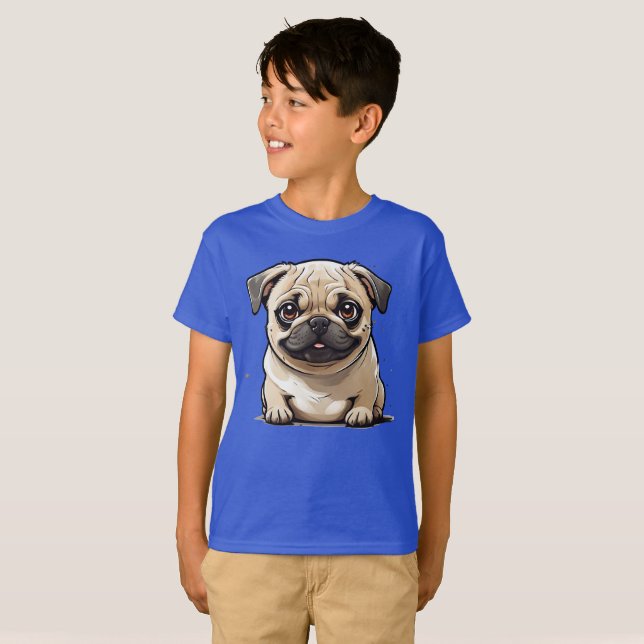 T-shirt Carlin Chien : Carlin Moments joyeux (Devant entier)