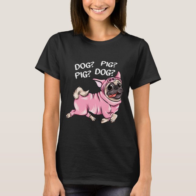 T-shirt Carlin Chien Cochon À La Fois Drôle Connexion De (Devant)