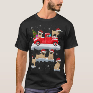 T-shirt Carlin Chien conduisant Noël Arbre Rouge Camion Ca