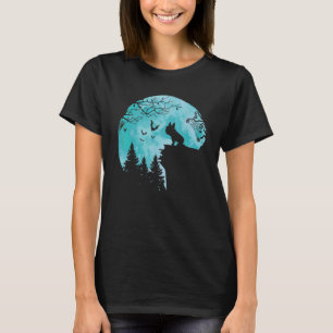 T-shirt Carlin Chien Et La Lune Silhouette Halloween migno