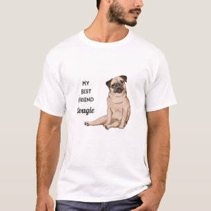 T-shirt Carlin Chien Mon meilleur ami Nom personnalisé T-s