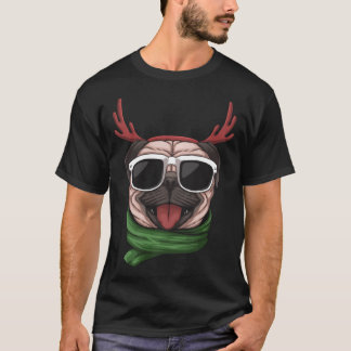 T-shirt carlin cool chien avec lunettes de soleil de bois 
