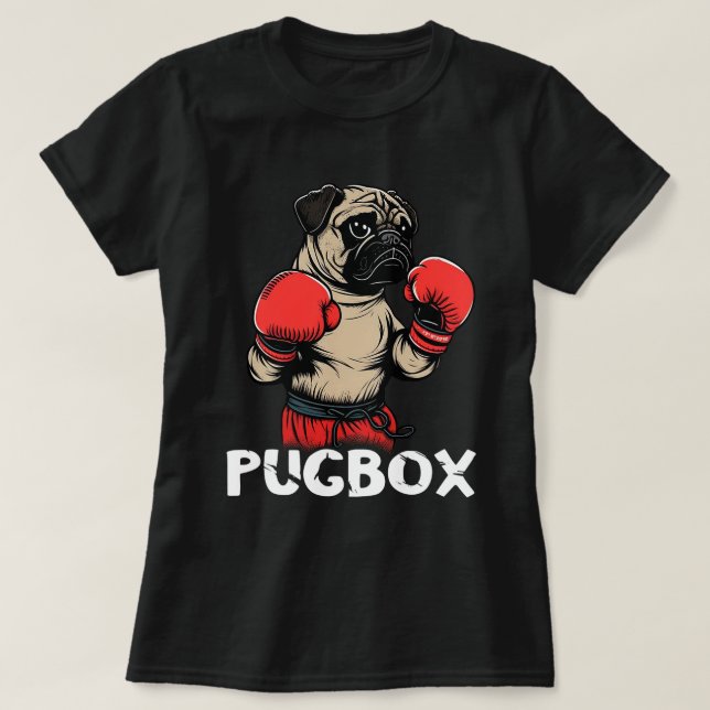 T-shirt Carlin de boxe Boxer de chien Kickboxer Boxer Gant (Design devant)