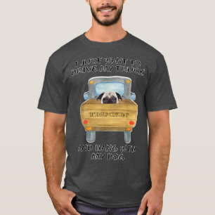 T-shirt Carlin de chien conducteur de camion