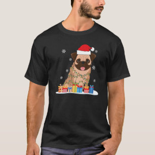 T-shirt Carlin de Noël avec feux d'arbre de Noël & Père No