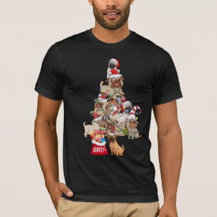 T-shirt Carlin de Noël Chien Chien Chiot mignonne
