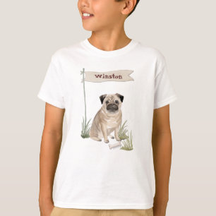T-shirt Carlin de nom personnalisé Chien de compagnie