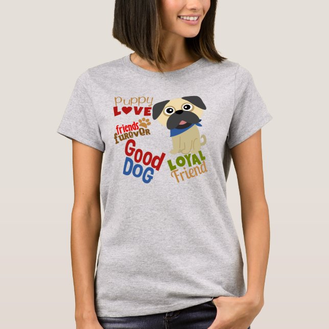 T-shirt Carlin Dog meilleur ami (Devant)