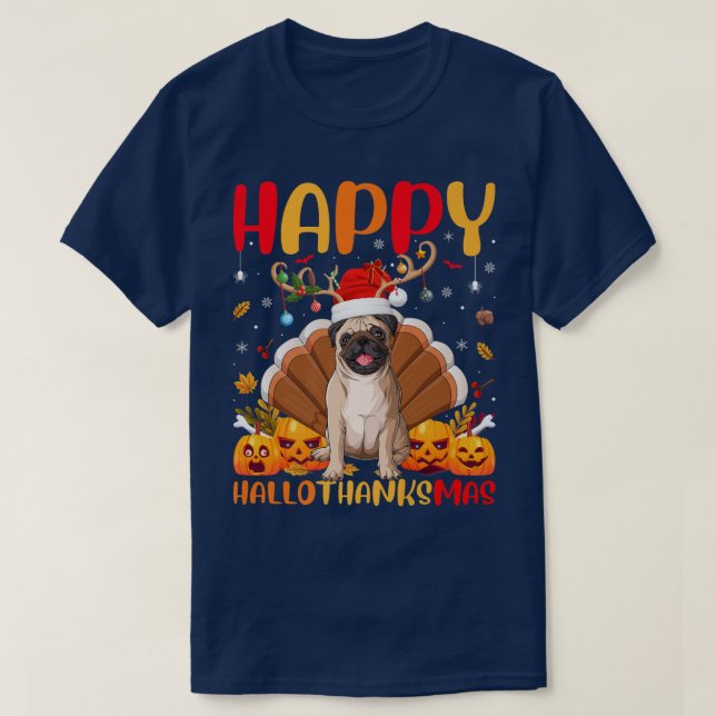 T-shirt Carlin drôle Amoureux des chiens heureux Carlin He (Design devant)