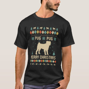 T-shirt Carlin Drôle Doux Laide Vintage Rétro Pour Noël
