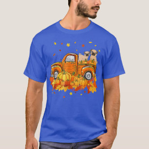 T-shirt Carlin équitation Camion Citrouille Automne Feuill