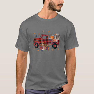 T-shirt Carlin équitation Camion Citrouille Automne Feuill
