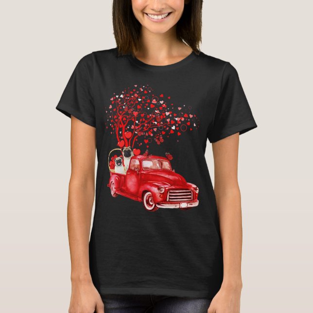 T-shirt Carlin équitation Camion Rouge Saint Valentin Papi (Devant)