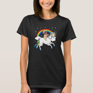 T-shirt Carlin équitation Unicorn Pugicorn Magical Rainbow