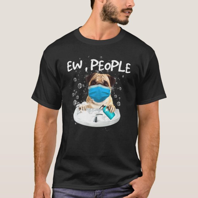 T-shirt Carlin Ew Personnes Chien Laver Les Mains Portant  (Devant)