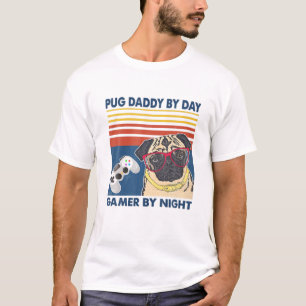 T-shirt Carlin Hommes Papa Par Jour Drôle Chien Lover Fête