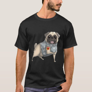T-shirt Carlin I Love Mom Tattoo Dog Funny Mother's Day Ca