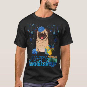 T-shirt Carlin juif Chien Menorah Casquette Chanukah Hanou