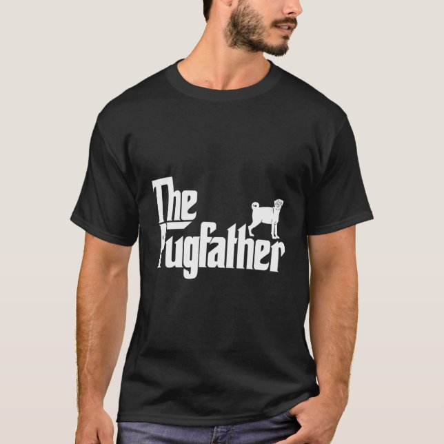 T-shirt Carlin Le Pugfather Carlin Père Papa (Devant)
