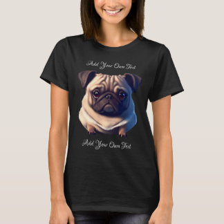 T-shirt Carlin mignon personnalisé Chien chiot