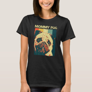T-shirt Carlin Mignonne Pour Femmes Maman Pet Chien Carlin