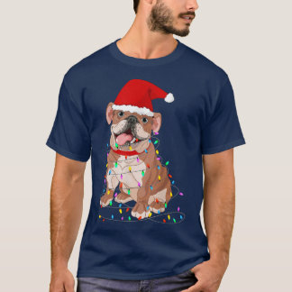 T-shirt Carlin Noël Arbre Lumières Père Noël Chien Xmas Ga