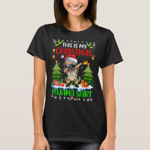 T-shirt Carlin Noël Lumières Père Noël Chien C'est ma Chri