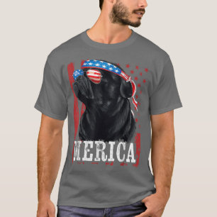 T-shirt Carlin noir drôle 4 juillet Chien Maman Chien Papa