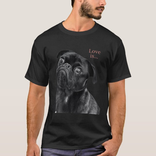 T-shirt Carlin noir Femmes Hommes Carlin Maman Papa Vie Te (Devant)