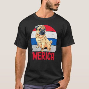 T-shirt Carlin Patriotique Pour Maman Papa Amérique 4 juil