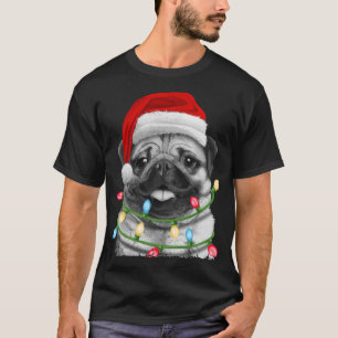 T-shirt Carlin Père Noël Jeu d'arbres de Noël Joyeux Noël