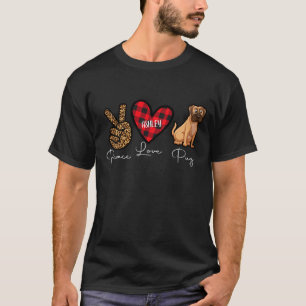 T-shirt Carlin Plaid Peace Lote Chien mignon