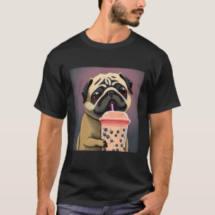T-shirt Carlin tee - shirt chien Carlin avec boba chien