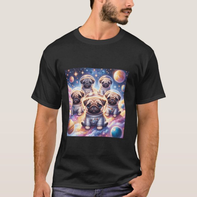 T-shirt Carlins mignons flottant dans l'espace garçons fil (Devant)