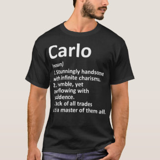 T-shirt CARLO Définition Nom personnalisé Amusant Annivers