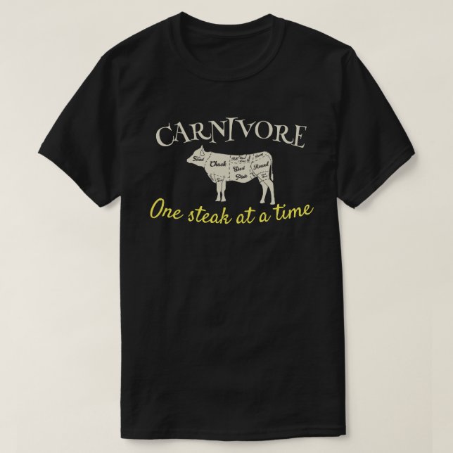 T-shirt Carnivore Un Steak À La Fois Personnalisable (Design devant)
