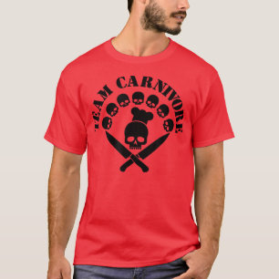 T-shirt carnivores crâne couteaux barbecue boucher humour
