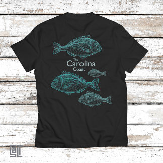 T-shirt Caroline Côtière Vintage Turquoise Poisson d'Eau d