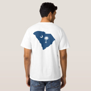 T-shirt Caroline du Sud en bleu et blanc