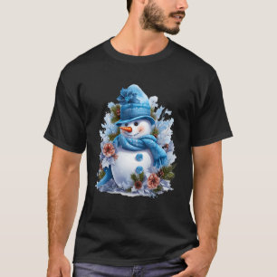 T-shirt Carotte de neige Casquette bleu nez et neige d'hiv