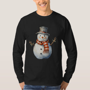 T-shirt Carotte de neige Nez Plaid Écart hiver Noël