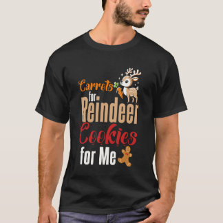 T-shirt Carottes pour biscuits de rennes Noël Santa Xmas 
